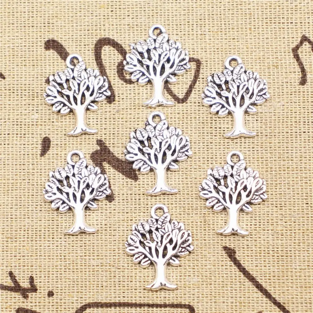 

Designer Charms DIY 10pcs 22x17mm Antique Silver Color Tree Charms