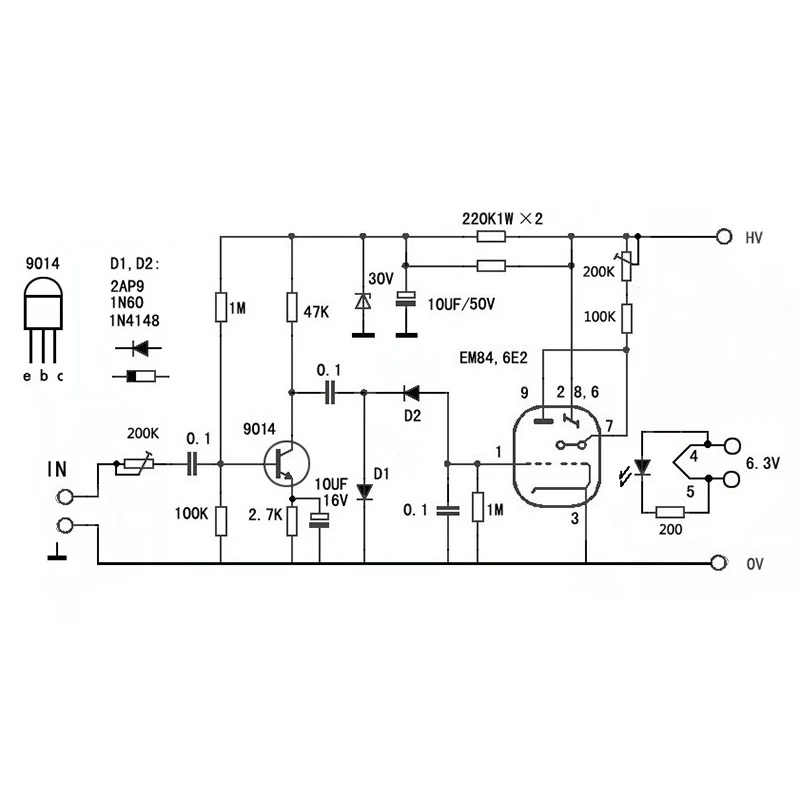 6E2 Tube Preamplifier Audio Board VU Power Level Driver Volume Indication Bile Preamp Vacuum Tone Signal Diy Kits | Электроника