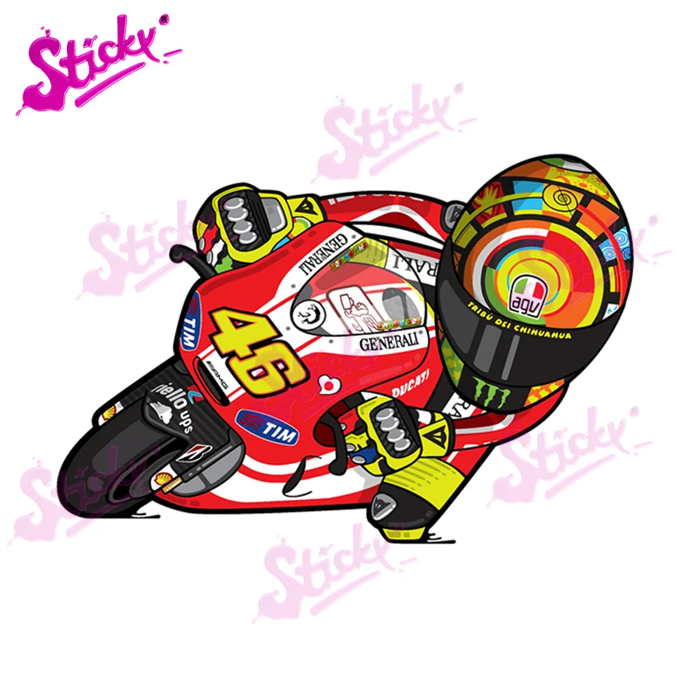 STICKY Motorcycle Racing Racer Anime Badge Brand Car Sticker Decal for Bicycle Accessories Laptop Helmet Trunk Stickers | Автомобили и