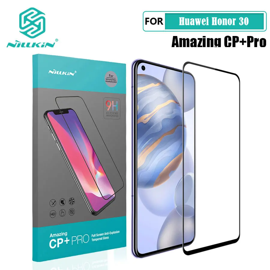Закаленное стекло для Huawei Honor 30 Honor30 Nillkin CP + Pro 2.5D полная протектор экрана