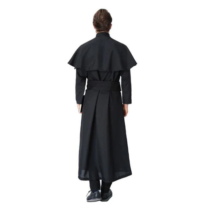 

Deluxe Quality Mens Priest Costume Halloween Adult Party Cosplay Clothing