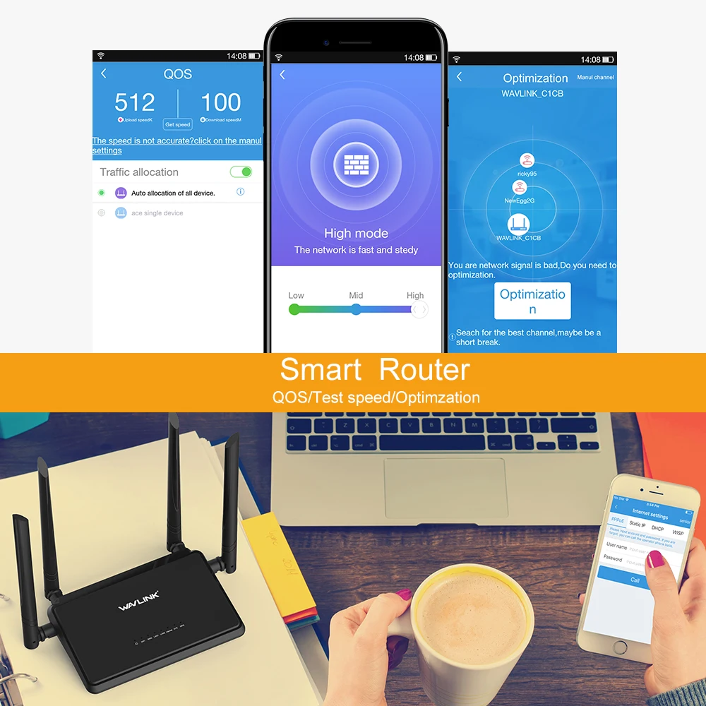 Wavlink WiFi роутер N300 Беспроводной Wi Fi 4x5dBi высокомощные антенны 2 4 ГГц Диапазон 300