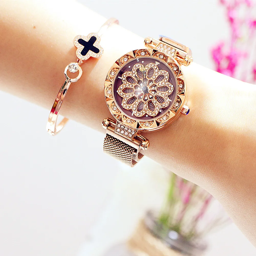 Часы наручные женские кварцевые с циркониевым циферблатом 34 мм | Наручные часы