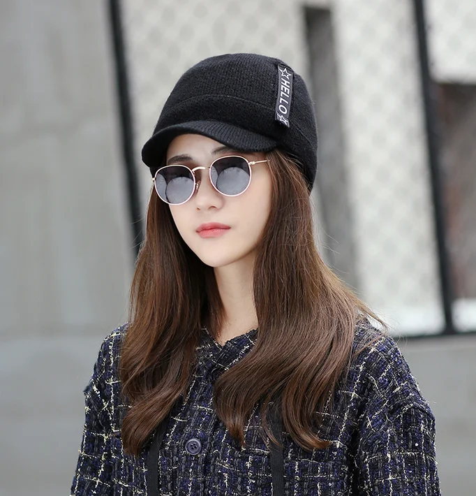 Зимние шапки Skullies Beanies, зимние шапки бини для мужчин и женщин, шерстяной шарф, шапки, Балаклава, маска, шапка, вязаная шапка, новинка - Цвет: Black Single hat
