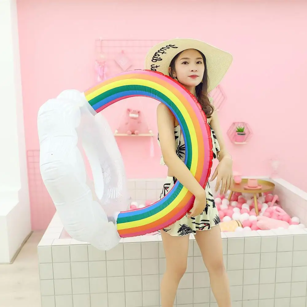 

Rooxin Adult Pool Floats Swimming Ring Inflatable Buoy Swimming Circle Rubber Ring Beach Party Pool Toys Photo Props for Women