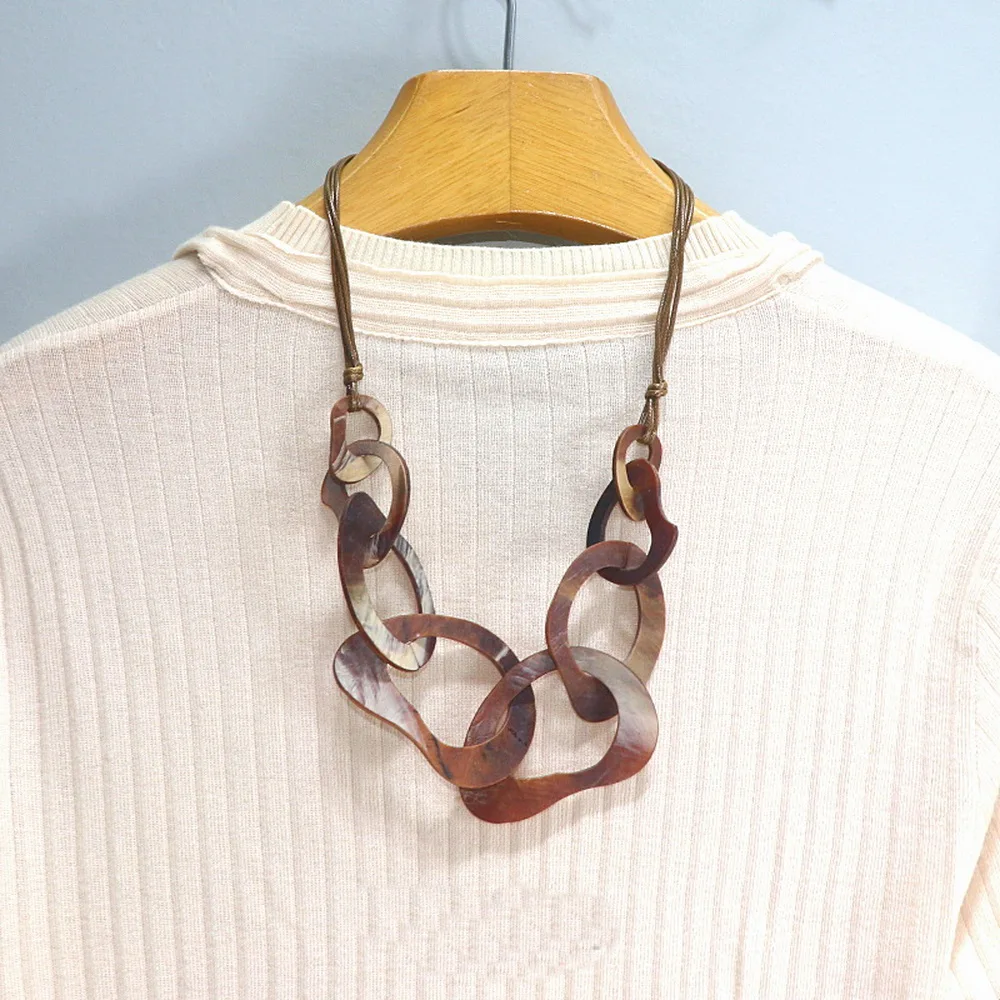 Женское массивное ожерелье чокер ювелирное изделие из смолы 4 цвета|Ожерелья с