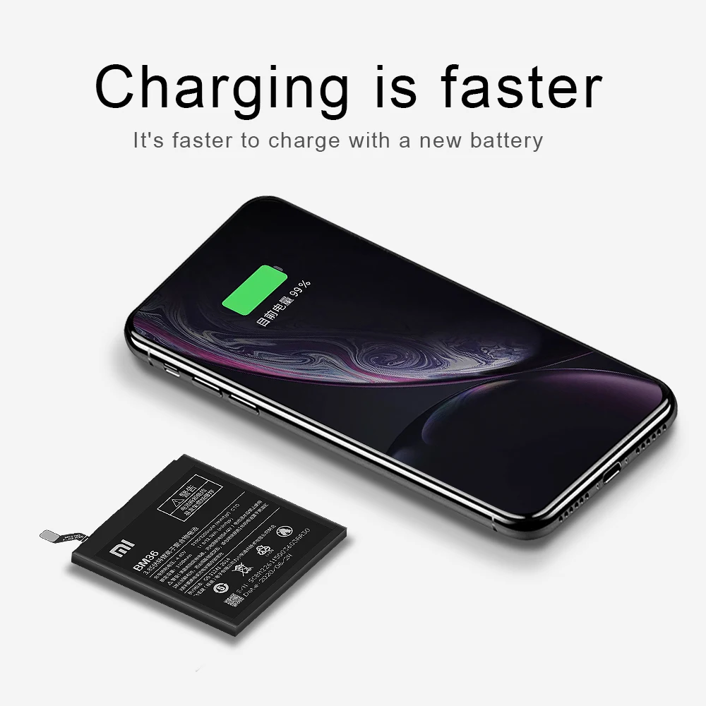 Оригинальный аккумулятор Xiaomi Φ BM36 3200 мАч для Mi 5S MI5S высококачественные сменные