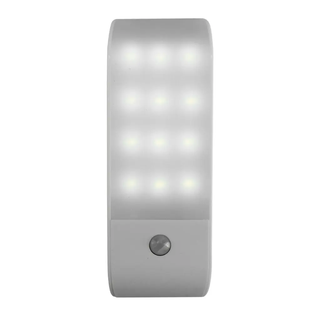 White light 12 светодиодный 5 в PIR инфракрасный перезаряжаемый ночной Светильник для гардероба USB детектор движения индукционный датчик шкаф коридор лампа - Цвет: White light
