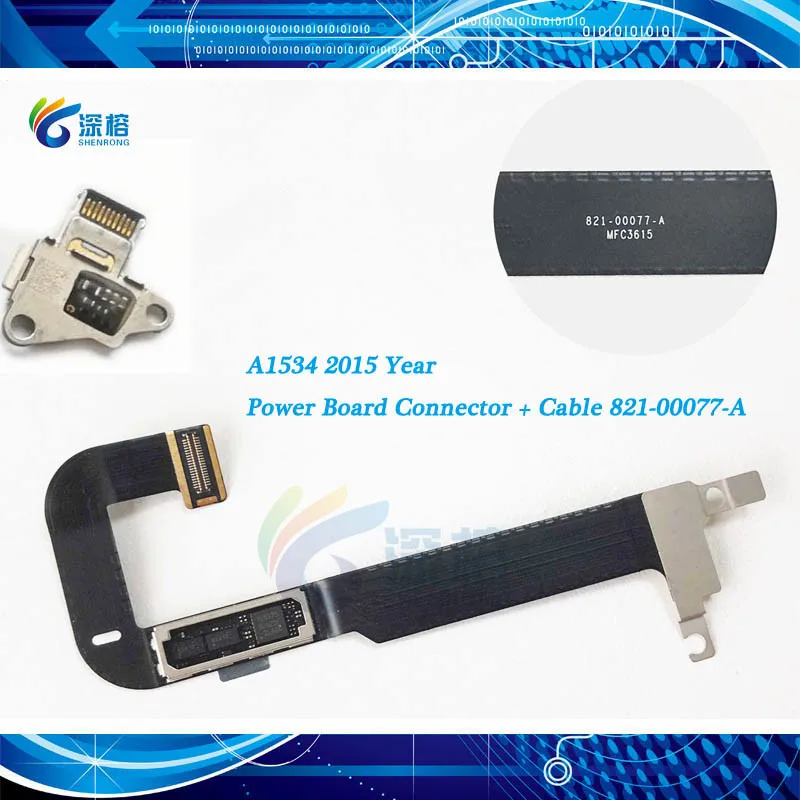 

821-00077-A 821-00077-02 для MacBook Retina 12 "A1534 DC Jack I/O USB C, разъем питания для зарядки с кабелем 2015 года