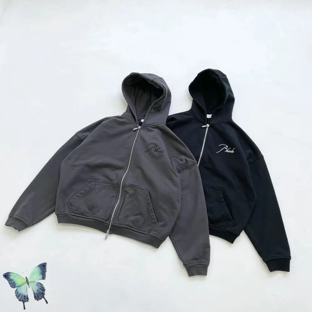 

RHUDE Capsule Zipper Letter Logo Embroidered RH Zipper Hooded Hoodie Sweatshirt