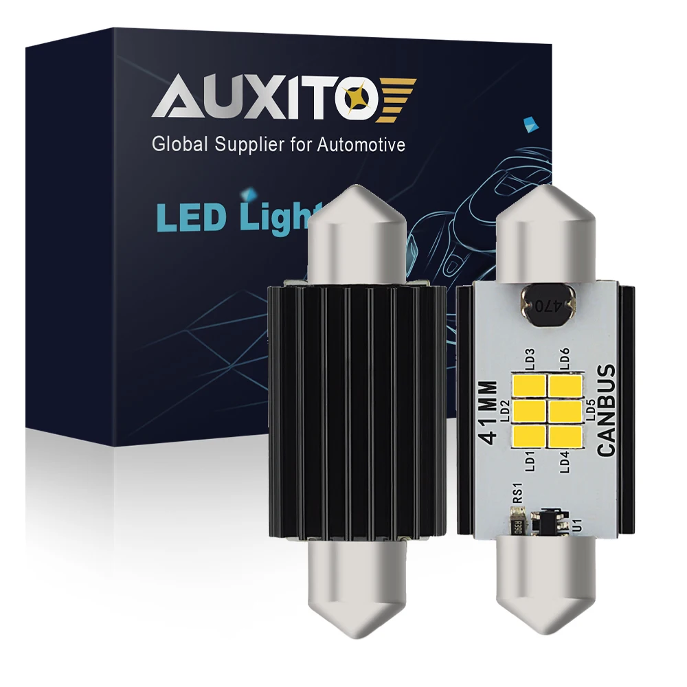 

AUXITO, 2 Шт., Светодиодный Светильник Canbus C5W, 31 Мм, 36 Мм, 41 Мм, Белый Интерьер, Автомобильная Лампа