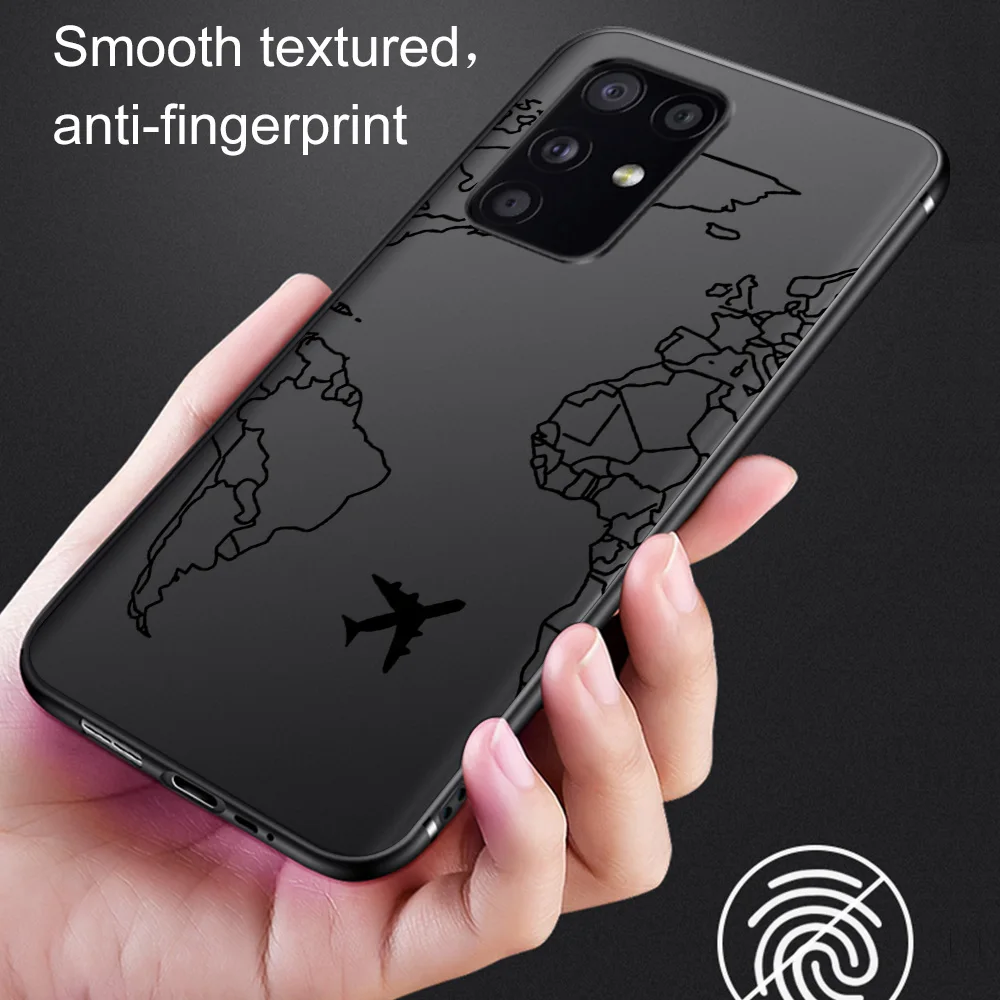 Чехол с картой мира для Samsung Galaxy S20 S10 S21 S9 S8 Plus Ultra S10e A51 A50 A71 A70 A20E A21S NOTE 20 10 9 8 мягкий