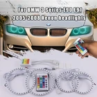 Для BMW 3 серии E90 E91 05-08 Ксеноновые фары дневного света DRL Ангельские глазки светодиодный RGB многоцветное фар гало кольцо комплект