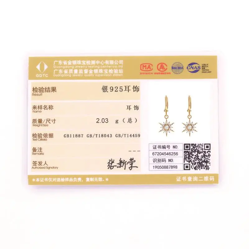 

GS 925 Sterling Silver Cubic Zirconia Stard Huggie Hoop Earrings for Women Star Pendant Charms Small Hoops Earrings Jewelry