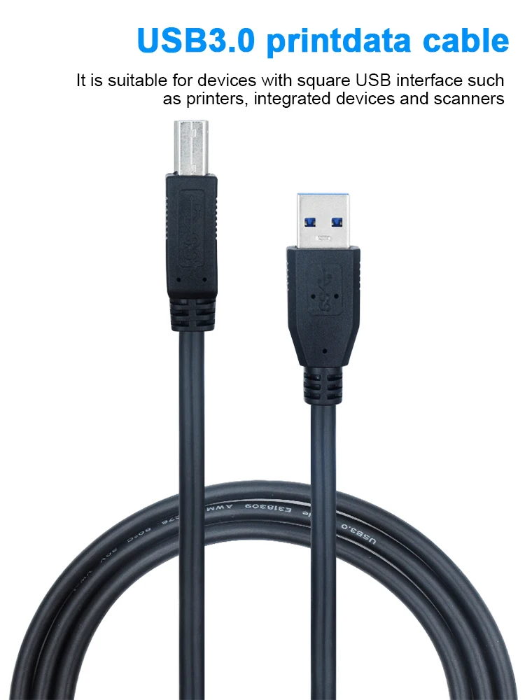 

USB 3.0 Type A To B Male Data Sync Cord High Speed Printer Cable 0.5/1.5/5m Extension Cable for Smart Printer