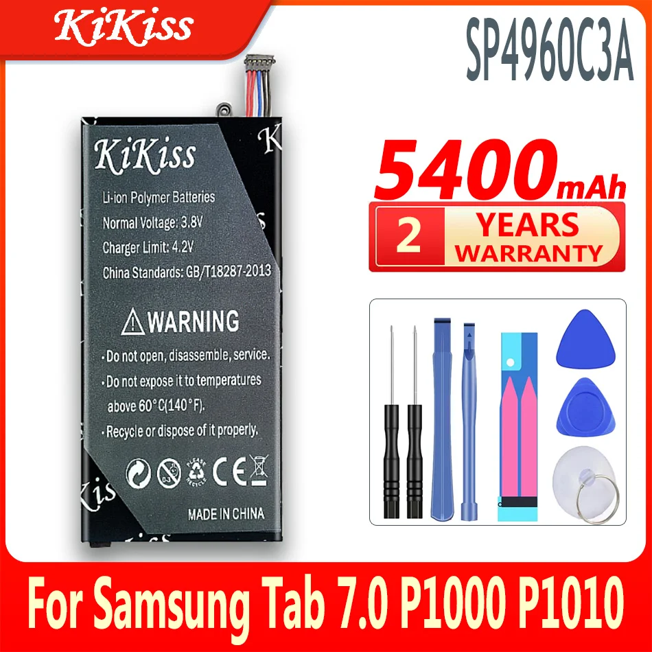 

Аккумулятор KiKiss 5400 мАч для Samsung Galaxy Tab P1000 P1010 GT-P1000, Сменный аккумулятор для планшета SP4960C3A, бесплатные инструменты