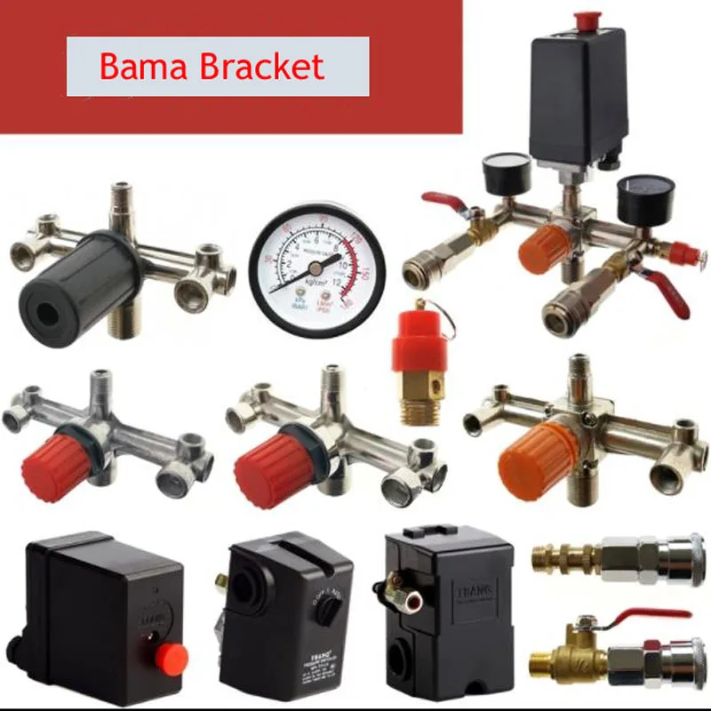 Silent Oil-free Air Compressor Direct-on-line Accessory Switch Assembly Boutique Square Thickened Bama Bracket Outlet Valve