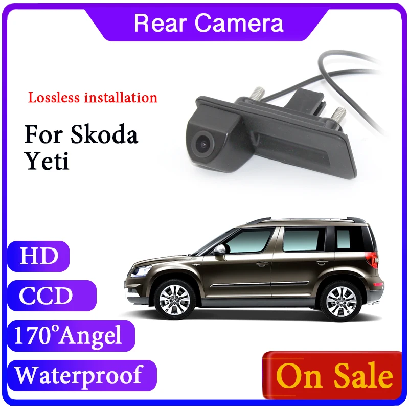 

Изображение заднего парковочного ночного видения для Skoda Yeti 2009 ~ 2017 выделенная ручка камеры