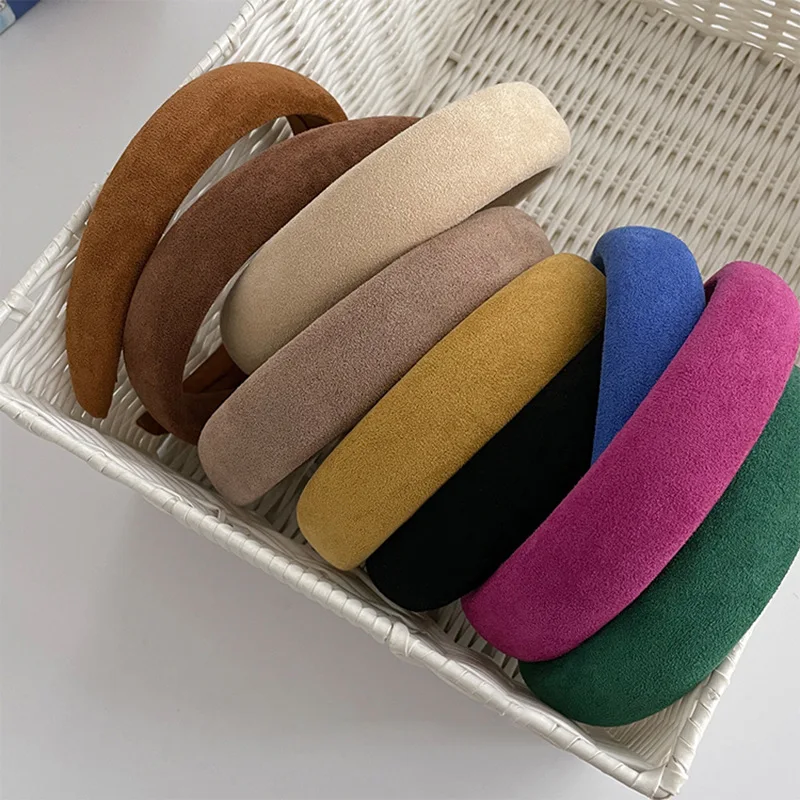 

Japan Korea Autumn and Winter Flannel Sponge Headband High Skull Top Multicolor Headband Women's Daily Simple and Vers