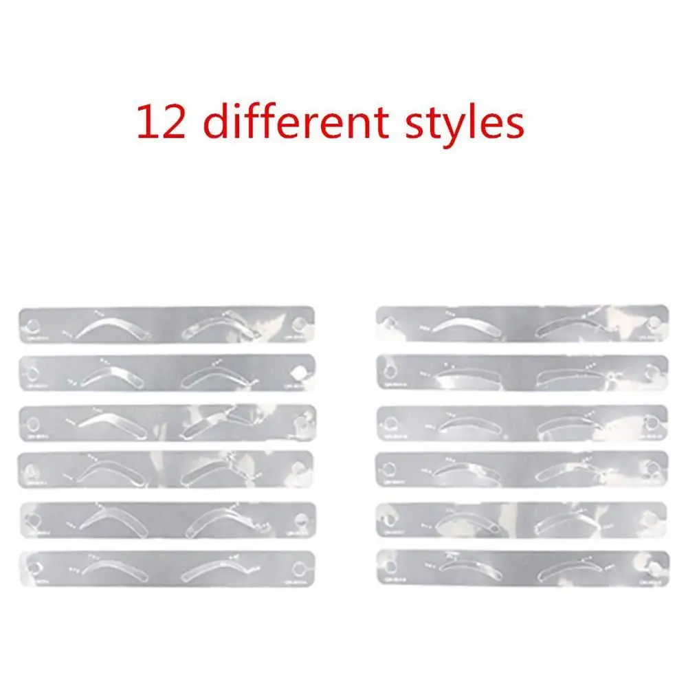 

12pcs/set Different Eyebrow Template Eyebrow Stencil Strap DIY Eyebrow Shaper Brow Stencils Card Eyebrow Mould Design Tools