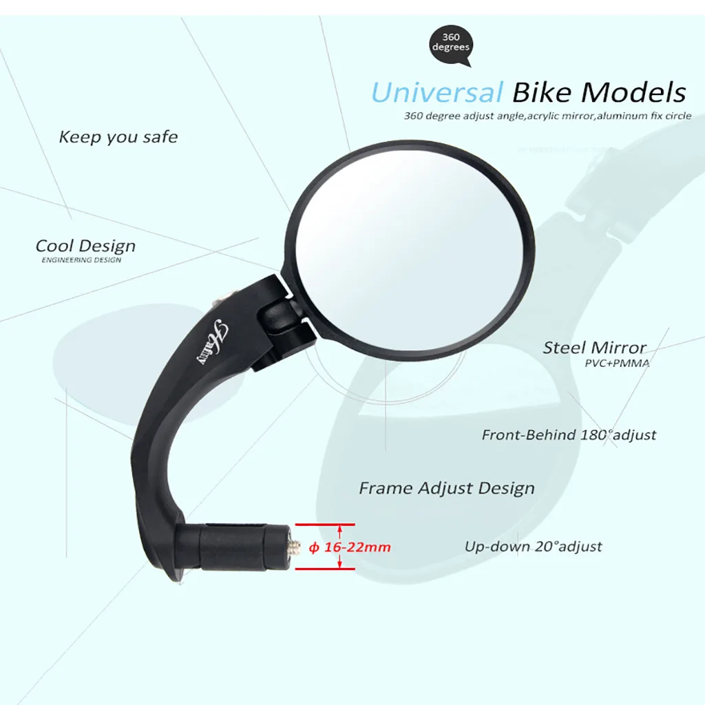 

Universal Bicycle Mirror Bicycle Accessories Handlebar Rearview Mirror Rotate Wide-angle For MTB Road Bike Cycling Accessories