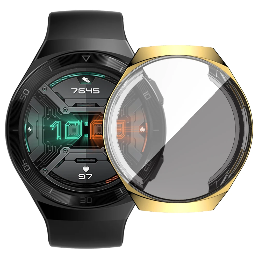 AKBNSTED TPU Plating Silicone Watch Protective Case For Huawei GT 2e Smart Replacement Cover 2E |