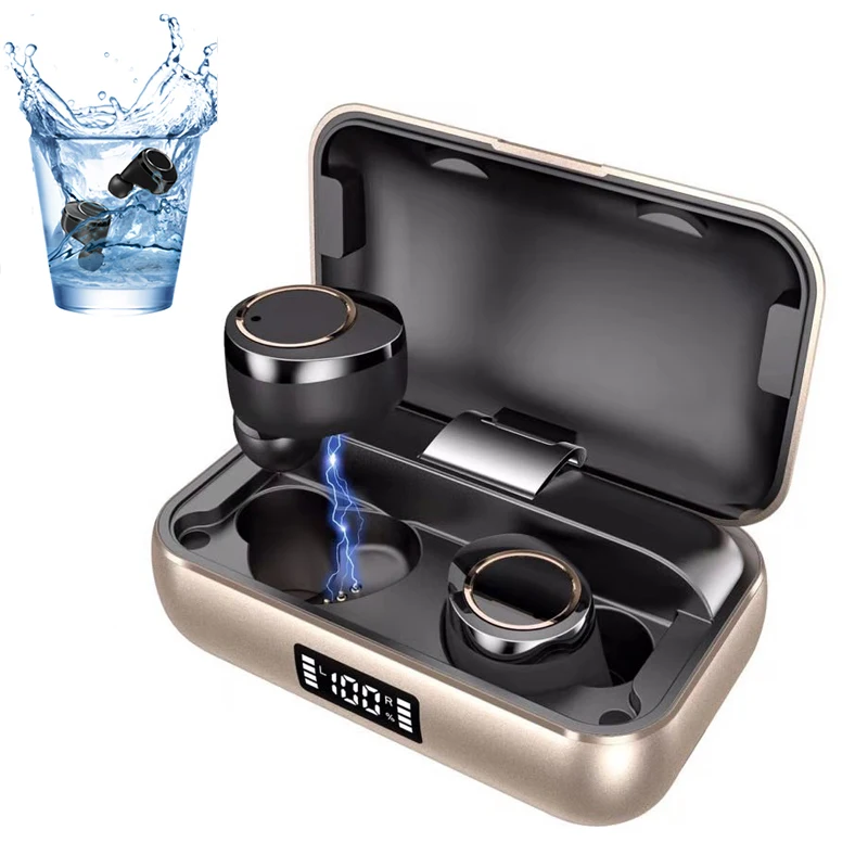 TWS Bluetooth наушники беспроводные игровая гарнитура IPX7 водонепроницаемые запонки