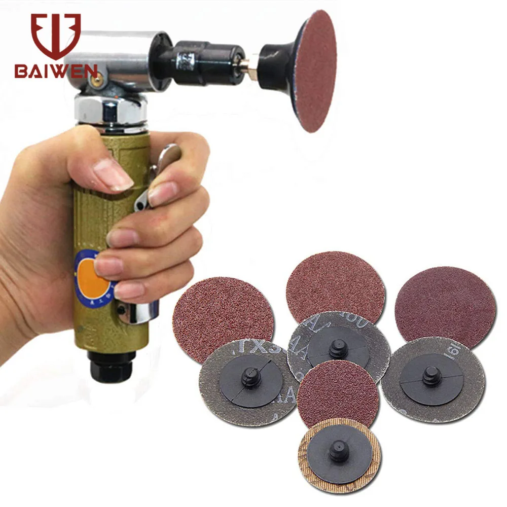 

50Pcs 1 inch Roloc Sanding Disc Roll Lock R-Type Sandpaper Abrasive Disc for Rotary Tools Accessories 60/80/120/240 Grit
