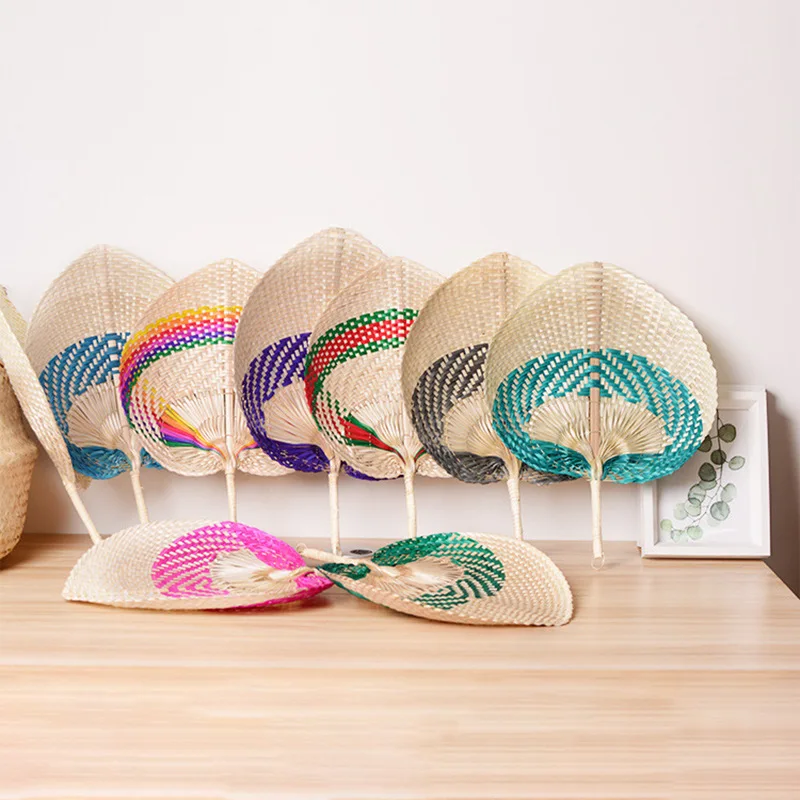 Веер ручной работы в форме персика из бамбукового плетения веер для летнего