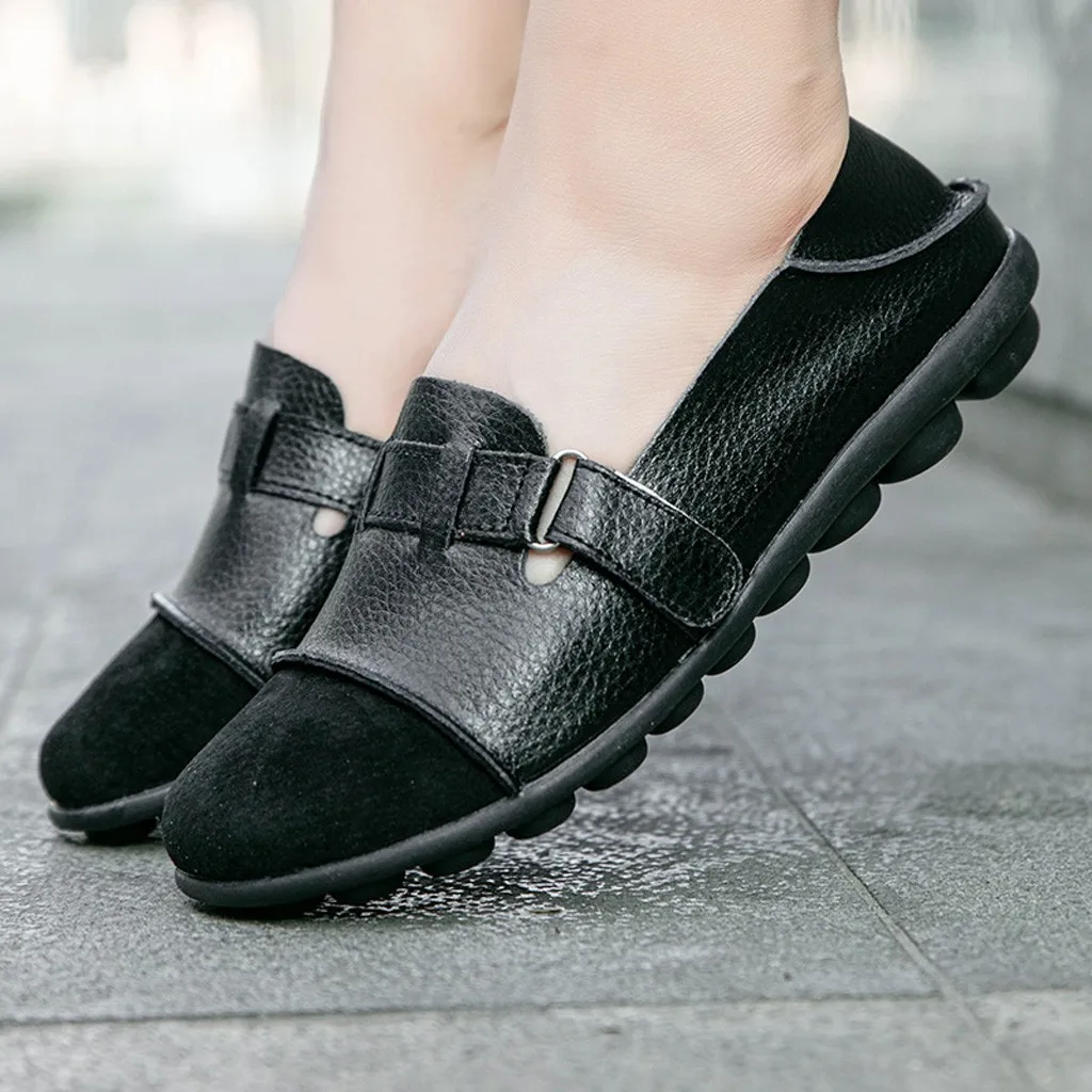 2020 Women Shoes Plus Size Flat Luxury Leather Loafers Nurse Slip On Flats Oxford Sapato Feminino Ballet | Обувь