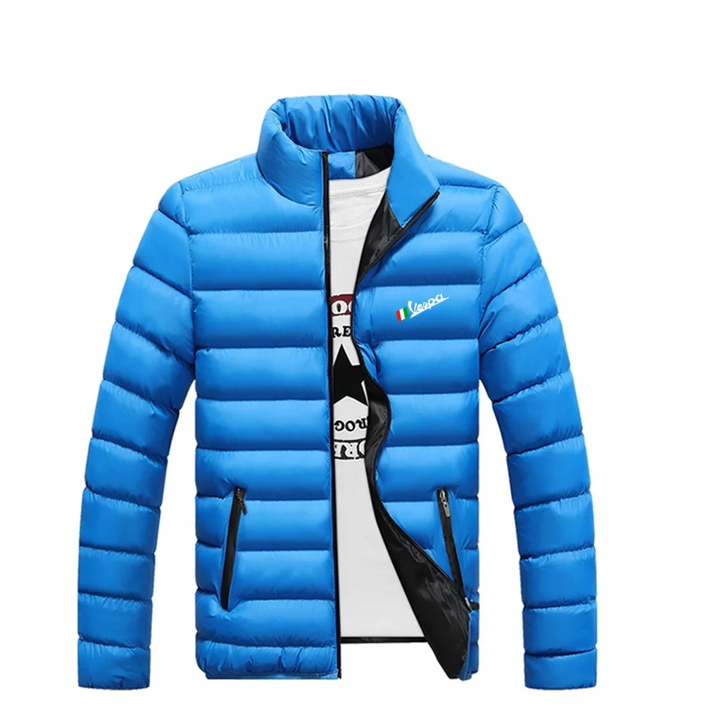

Vespa2021 Autumn Winter New Vespa Electric Car Logo Men's Zipper Cotton Jacket Warm High Street Print Street Men's Cotton Jacket