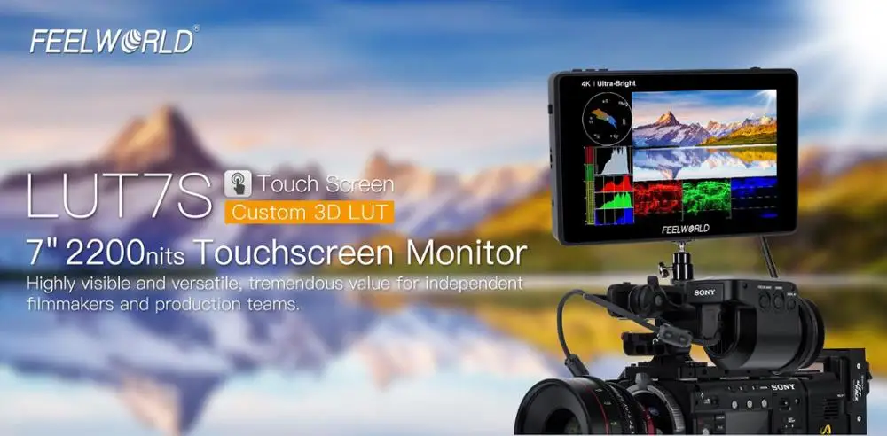 Монитор FEELWORLD LUT7S LUT7 7 дюймов 2200 нит 3D сенсорный экран цифровой зеркальной камеры