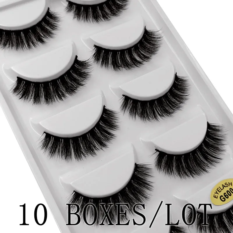 10 коробок/партия норковые ресницы натуральные длинные накладные 3d грязные для