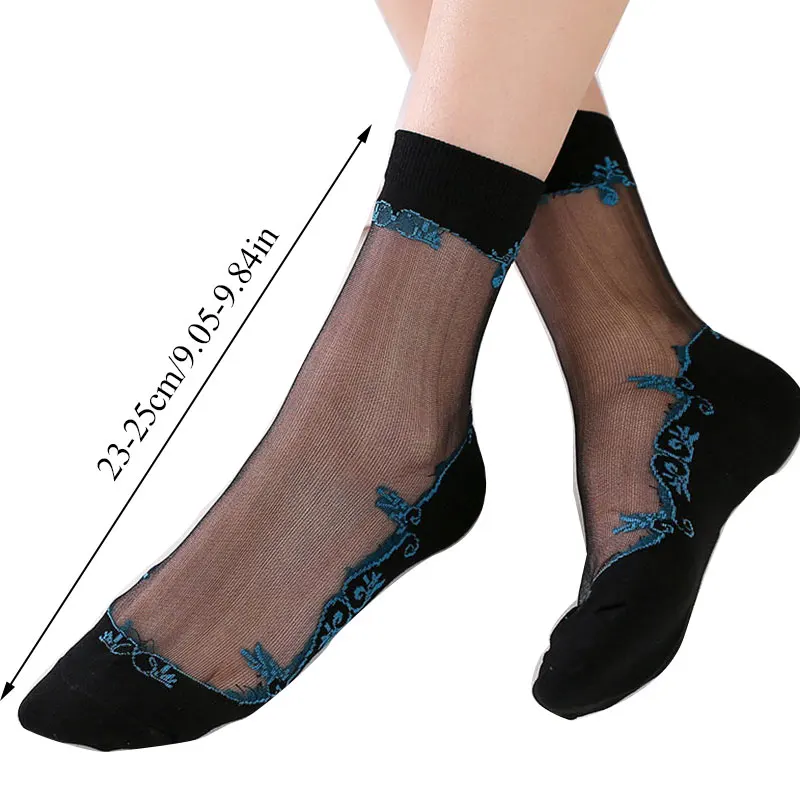 

Vintage Sexy Fishnet Women Lace Ruffle Soft Comfy Sheer Silk Elastic Mesh Knit Frill Trim Transparent Ankle Funny Socks 1pair