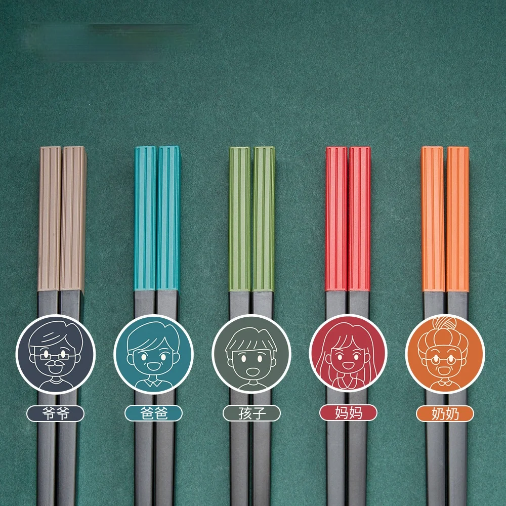 

Alloy Chopsticks Japanese Healthy Chopsticks Household Tableware Simple Five Color Chopsticks Alloy Chopsticks Set