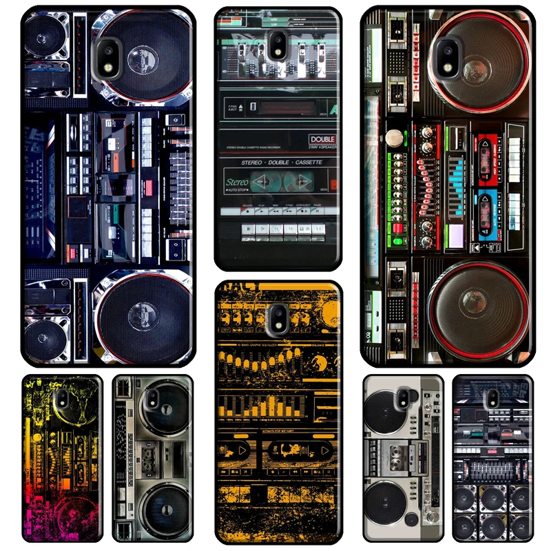 80s Retro Boombox Cassette Player For Samsung Galaxy A3 A5 2016 J1 J3 J4 J5 J6 J7 2017 J2 Core J8 A9 A8 A6 2018 Phone Case
