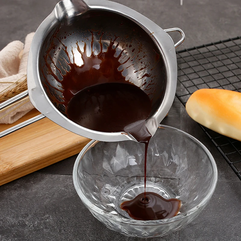 

1Pcs Baking Tools Stainless Steel Chocolate Melting Pot Chocolate Scoop Milk Bowl Butter Candy Warmer Multi Purpose Kitchenware