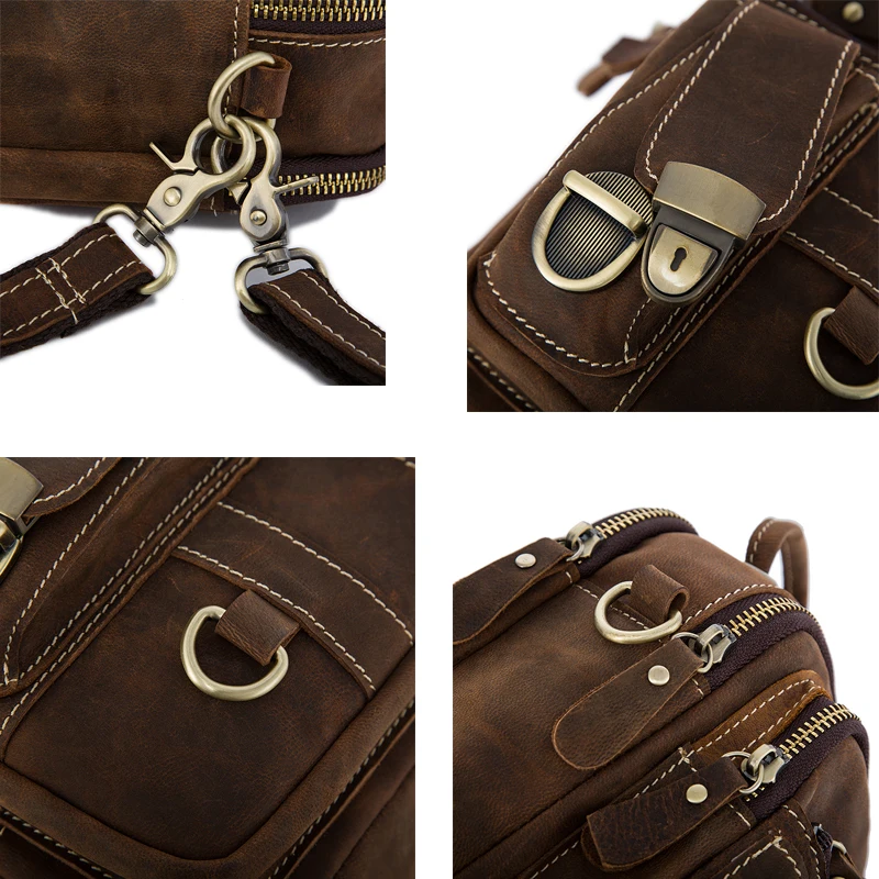 MVA Genuine Leather Bag Belt Men Male Men's Waist Pack Small Man Travel Fanny For Phone |