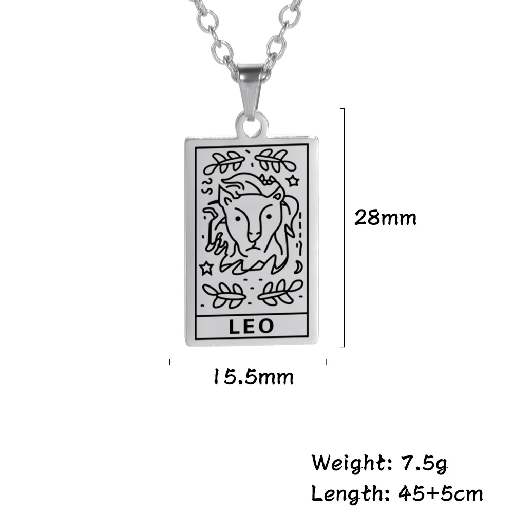 LIKGREAT винтажное ожерелье из нержавеющей стали с 12 созвездиями и квадратным