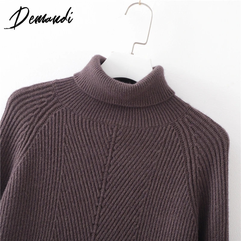 DEMANDI женский свитер пуловер с высоким воротником осень и зима 2019 Новая мода Досуг