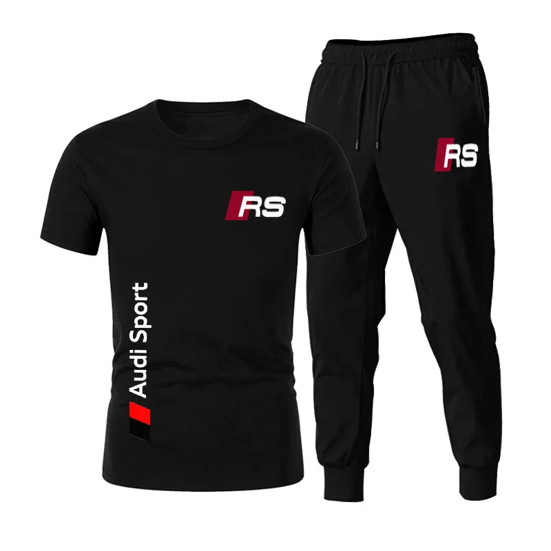 

2022 new brand printing men's T-shirt 2-piece sportswear men's short-sleeved + pants sweater sportswear suit casual men's clothi