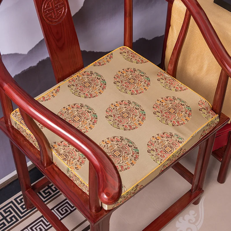 

Golden Printed Chinese Style Sponge Cushion Dining Chair Seat Cushions Buttock Mat Pad For Home Decor Soft Sitting Pad 8 Sizes