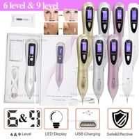 6 9 level laser plasma pen freckle remover machine lcd mole removal dark spot remover skin wart tag tattoo remaval tool beauty