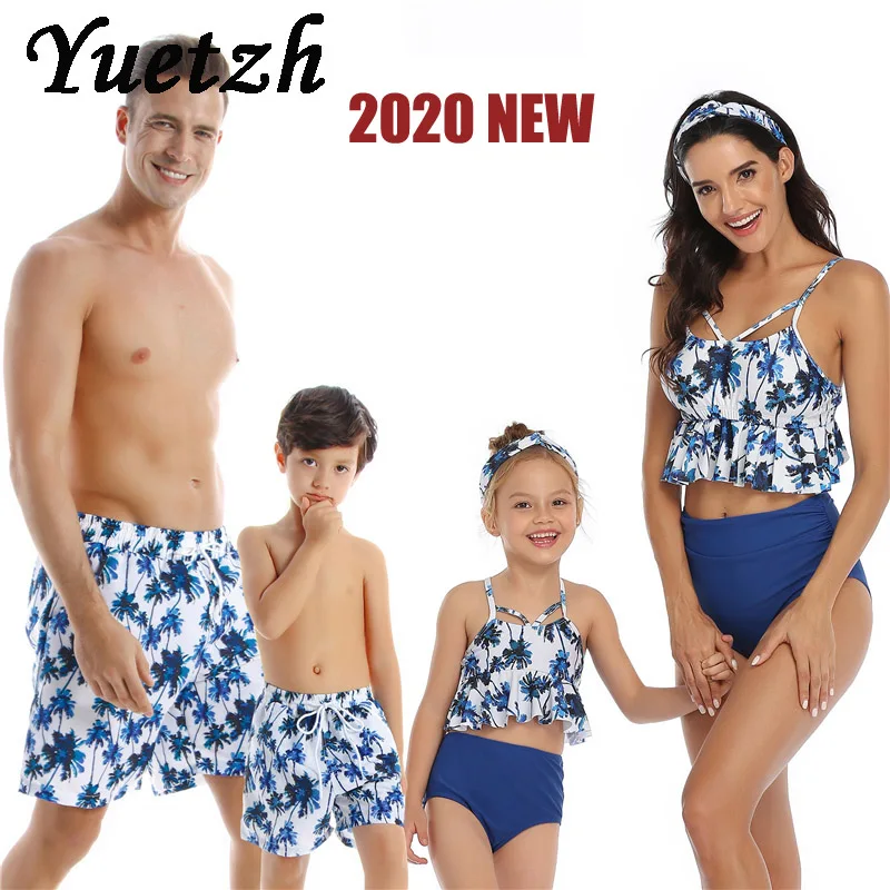 2020 Семейные купальники бикини женский купальник для девочек комплект мужские и