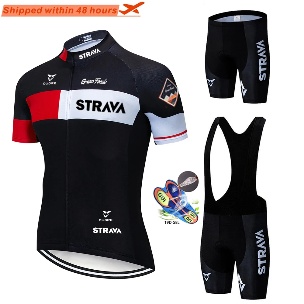 

Велосипедный комплект из Джерси, летняя команда STRAVA, одежда для велоспорта, велосипедная одежда, мужской комплект для горных видов спорта, в...