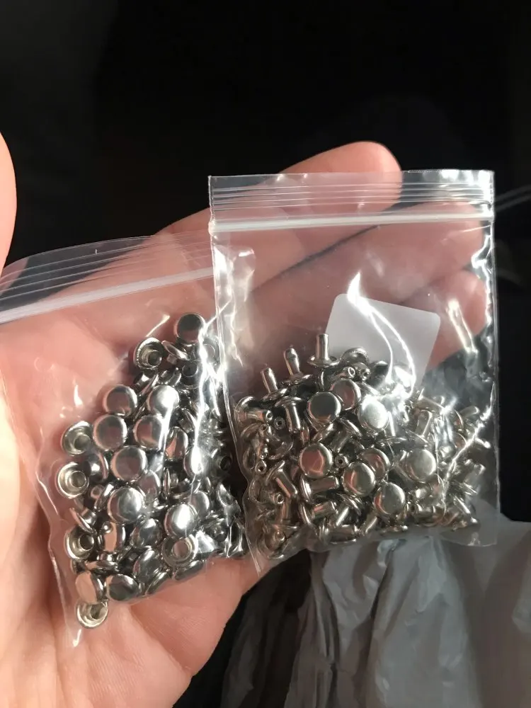100x6 мм Серебряный панк-рок круглый плоский Быстрый заклепки DIY Набор для сумки обувь кожаные аксессуары