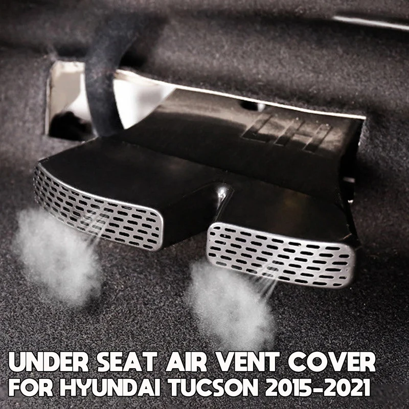 

2PCS Car Under Back Seat AC Heat Floor Dust Covers Air Conditioning Outlet Shell for Hyundai Tucson 2015-2021