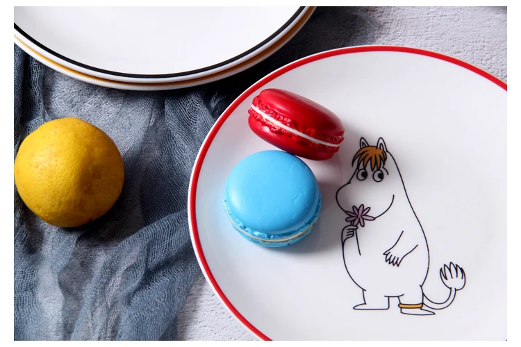 Скандинавский стиль Moomin 8 дюймов стейк керамическая тарелка рисовая чаша ложка Amy Shili мультфильм керамическая детская посуда