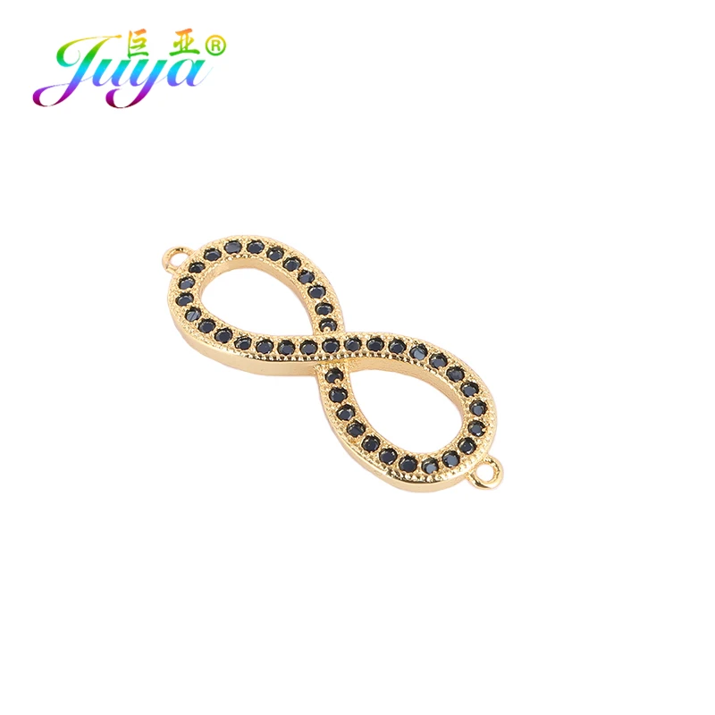 Gold Black Juya DIY Ювелирные изделия фурнитура поставки золото/серебро Бесконечность Крест соединитель подвески для женщин мужчин шарм браслеты Изготовление - Окраска металла: Gold Black