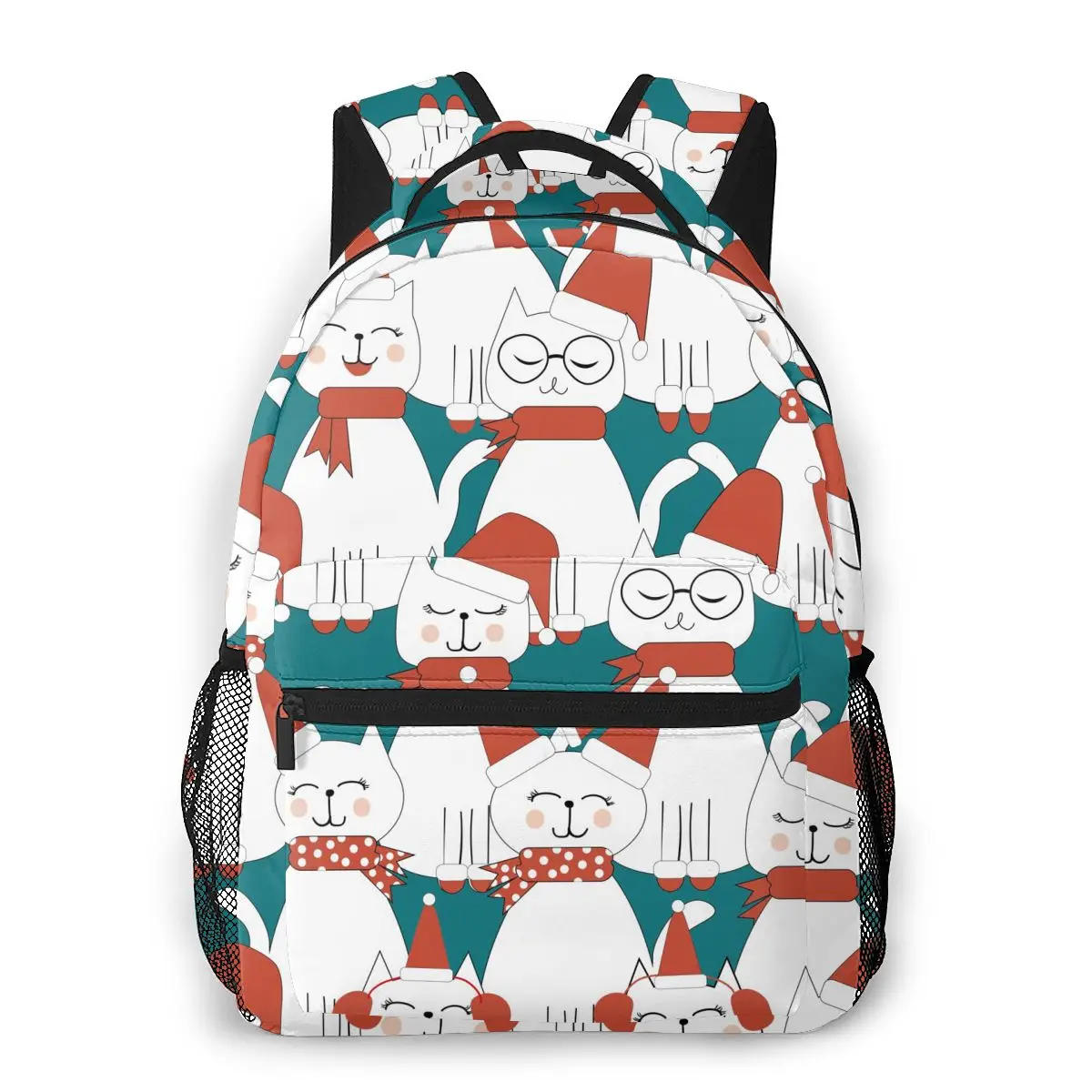 

Women Backpack Kids School Bag for Teenage Girls Cute Santa Cats Female Laptop Notebook Bagpack Travel Back Pack 2021
